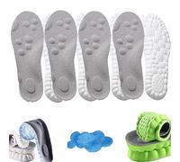 Besaturate - Plantillas 4D, plantilla con tecnología 4D Cloud, plantilla súper suave, altamente elástica que absorbe los golpes, plantillas para fascitis plantar (4.5-5.5, gris, 4 pares)