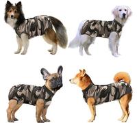 BesBet Body Perro Post Cirugia CastracióN, Body Postoperatorio Perros Incontinencia Ligera, de la cirugía para Perros machos/Hembras -Vu01,Greencamouflage-S