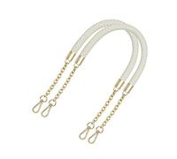 besbomig 2 Piezas Correas de Bolso de Repuesto 60CM Asas Correa de Bandolera de PU Cinturón Trenzada Cadena para Bolso de Mano Cartera de Bricolaje Accesorios,Beige