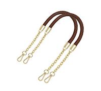 besbomig 2 Piezas Correas de Bolso de Repuesto 60CM Asas Correa de Bandolera de PU Cinturón Trenzada Cadena para Bolso de Mano Cartera de Bricolaje Accesorios,Marrón