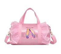 besbomig Bolsa de Ballet Baile Niña, Bolso de Hombro Danza Deportivo de Niña, Bolsa Bandolera Deporte Pequeña Infantil, Lindos Bordado Mochila para Guardar Zapatillas Ropa de Ballet, Rosado 4