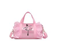 besbomig Bolsa de Ballet Baile Niña, Bolso de Hombro Danza Deportivo de Niña, Bolsa Bandolera Deporte Pequeña Infantil, Lindos Bordado Mochila para Guardar Zapatillas Ropa de Ballet, Rosado 2