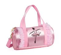 besbomig Bolsa de Ballet Baile Niña, Bolso de Hombro Danza Deportivo de Niña, Bolsa Bandolera Deporte Pequeña Infantil, Lindos Bordado Mochila para Guardar Zapatillas Ropa de Ballet, Rosado 1