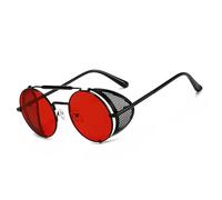 besbomig Gafas de Sol Hombre Mujer Polarizadas Protección UV400 Moda Gafas Redondas Disfraz Metalicas Ovaladas Steampunk Sunglasses