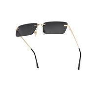 besbomig Gafas de Sol Sin Montura Rectangulares para Mujer Hombre Vintage Lentes de Sol Mujer Gafas Cuadradas Pequeñas para Fiesta Moda con Protección UV400