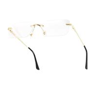 besbomig Gafas de Sol Sin Montura Rectangulares para Mujer Hombre Vintage Lentes de Sol Mujer Gafas Cuadradas Pequeñas para Fiesta Moda con Protección UV400