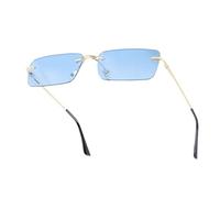 besbomig Gafas de Sol Sin Montura Rectangulares para Mujer Hombre Vintage Lentes de Sol Mujer Gafas Cuadradas Pequeñas para Fiesta Moda con Protección UV400