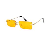 besbomig Gafas de Sol Sin Montura Rectangulares para Mujer Hombre Vintage Lentes de Sol Mujer Gafas Cuadradas Pequeñas para Fiesta Moda con Protección UV400