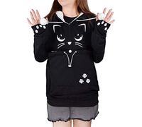 besbomig Sudadera con Capucha Mujer con Grande Bolsillo para Gato Perro - Súper Suave y Cómoda Manga Larga Jersey Gato Sweatshirt Pullover Hoodie Sudadera para Otoño Invierno