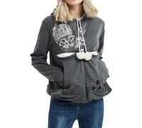 besbomig Sudadera con Capucha Mujer con Grande Bolsillo para Gato Perro - Súper Suave y Cómoda Manga Larga Jersey Gato Sweatshirt Pullover Hoodie Sudadera para Otoño Invierno