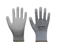 BESCH 12 Pares Guantes de Protección para Trabajo Transpirable Antidesgarros - Guante para Jardinería, Bricolaje, Construcción Resistente (Gris - 9/L)