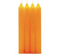 Besch 4 Velas Cilíndricas 100% parafina y mecha de algodón puro sin perfume 17.5 cm (Naranja, 4 Velas)