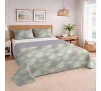 BESCH Colcha Boutis para Primavera y Verano con Diseño Estampado + 2 Funda Cojin 50x70 cm - Cubrecama Ligera Fina Entretiempo Extra Suave y Transpirable (Cama 135, 230x260cm)