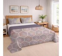 BESCH Colcha Boutis para Primavera y Verano con Diseño Estampado + 2 Funda Cojin 50x70 cm - Cubrecama Ligera Fina Entretiempo Extra Suave y Transpirable (Cama 135, 230x260cm)