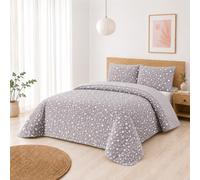 BESCH Colcha Boutis para Primavera y Verano con Diseño Estrellitas + 1 Funda Cojin 50x70 cm - Cubrecama Ligera Fina Entretiempo Extra Suave y Transpirable (Cama 90, 180x260cm)