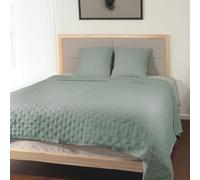 BESCH Colcha Monet Fina Reversible para Primavera, Verano 100% Microfibra Multiuso - Cubrecama Extra Suave Incluye 2 Fundas de Cojín 50x50cm | Cama 140/150/160-250x250cm Verde