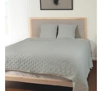 BESCH Colcha Monet Fina Reversible para Primavera, Verano 100% Microfibra Multiuso - Cubrecama Extra Suave Incluye Funda de Cojín 50x50cm | Cama 80/90-180x250cm Gris Claro