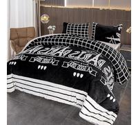 BESCH Edredón Invierno Nórdico de Franela con Forro Polar de Sherpa 180x240 cm + 1 Funda de Almohada | Edredones Borreguillo Extra Suave para Cama, Cálido y Gruesa (Paris)