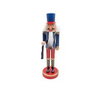 BESCH Figura Cascanueces Soldado Azul 27cm de Plástico con Escopeta - Adorno Navidad Figurita Marioneta Navideña