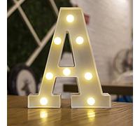 Besch Letra Luminosas mayúscula Decorativas de Plástico 22cm (A) para decoración del hogar con Luces LED de color Blanco
