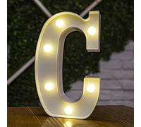 Besch Letra Luminosas mayúscula Decorativas de Plástico 22cm (C) para decoración del hogar con Luces LED de color Blanco