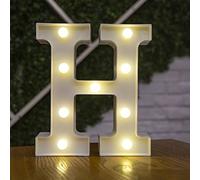 BESCH Letra Luminosas mayúscula Decorativas de Plástico 22cm (H) para decoración del hogar con Luces LED de color Blanco