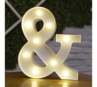 BESCH Letra Luminosas mayúscula Decorativas de Plástico 22cm (&) para decoración del hogar con Luces LED de color Blanco