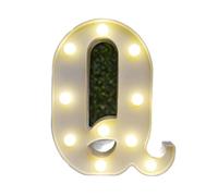 BESCH Letra Luminosas mayúscula Decorativas de Plástico 22cm (Q) para decoración del hogar con Luces LED de color Blanco