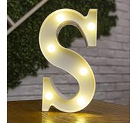 BESCH Letra Luminosas mayúscula Decorativas de Plástico 22cm (S) para decoración del hogar con Luces LED de color Blanco