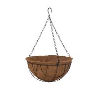 BESCH Macetero Colgante Fibra de Coco Base Acero para Soporte de Macetas de Estilo Cadena para Colgar en habitación, salón o balcón 30 Ø x 15 cm