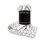 BESCH Manta de Microlina Poliéster Estampada 160 x 220 cm Suave y Acogedora - Cobija de Polar Ligera Cálida Lavable a Máquina para Sofá, Cama o Viaje (Greco Gris)
