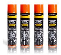 BESCH Pack de 4 Abrillantador de Neumáticos en Spray 650ml, Restaurador de Gomas con Efecto Brillo Intenso - Protección Duradera contra Agua y Suciedad, Renovador para Ruedas de Coche