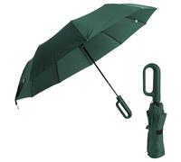 BESCH Paragua Plegable con Hebilla de Anillo Antiviento, Apertura Automático, 10 Varillas Reforzadas - Paraguas Portatil Uniseax para Adulto y Niños (Verde)