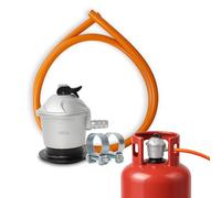 BESCH Regulador de Gas Butano y Propano 30 mbar Homologado | Válvula de Seguridad + Abrazaderas Incluidas | Regulador para Bombona de Gas | Ideal para Cocinas, Estufas y Calentadores