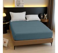 BESCH Sábanas Bajeras Térmica de Coralina Ajustable de 135x200+30cm | Bajera Pólar Felpa, Súper Suave y Acogedora (Azul Niebla, Cama Matrimonio de 135)