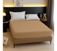 BESCH Sábanas Bajeras Térmica de Coralina Ajustable de 150x200+30cm | Bajera Pólar Felpa, Súper Suave y Acogedora (Marrón Claro, Cama Matrimonio de 150)