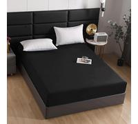 BESCH Sábanas Bajeras Térmica Terciopelo Ajustable de 135x200+30cm - Bajera Pólar Felpa, Súper Suave y Acogedora (Negro, Cama Matrimonio de 135)