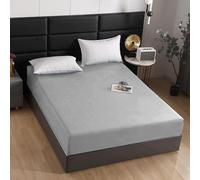 BESCH Sábanas Bajeras Térmica Terciopelo Ajustable de 90x200+30cm - Bajera Pólar Felpa, Súper Suave y Acogedora (Gris Claro, Cama Individual de 90)
