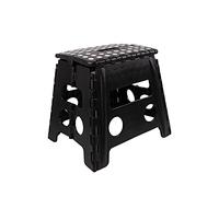 BESCH Taburete Plegable de PVC Multiuso Compacto y fácil de Guardar de 29x22x32cm Soporte Máximo de 150KG(Negro)
