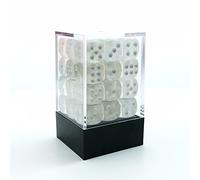 bescon 12 mm 6 Sided Dice 36 in brick Box, 12 mm Six Sided Die (36) Block of dice, Translucent White with Pips