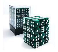Bescon 12mm 6 Sided Dice 36 in Brick Box, 12mm Six Sided Die (36) Block of Dice, Marble Green