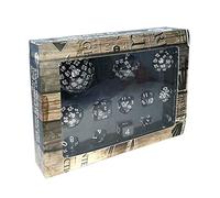 Bescon complet Polyédrique dés Lot de 13 pcs D3-d100, 100 Côtés Ensemble de dés opaque Noir