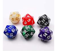 Bescon D20 Spindown Dice 22MM, Assorted Marble Colors 6pcs Set