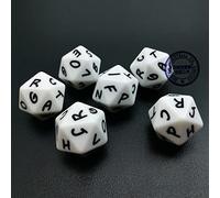 Bescon - Dados del alfabeto de 20 caras A-T en mayúsculas, dados de letras de 20 lados, juego de 3 piezas