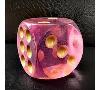 BESCON DICE Dados DND jumbo de acrílico sólido de 40 mm de 6 caras con pipas, dados grandes D6 rosa piedra lunar, dados grandes para fiestas