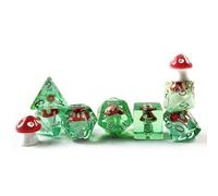 BESCON DICE Juego de 7 dados poliédricos DND, dados de hongos de dibujos animados para juegos de rol, juegos de dados y juegos de mesa RPG MTG
