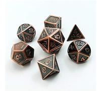 Bescon Juego de 7 dados poliédricos de cobre antiguo de metal sólido, juego de rol metálico, juego de rol de 7 piezas D4-D20