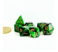 Bescon Mini Two Tone Polyhedral RPG Dice Set Marsh Land, 10MM Small Dice Set D4-D20