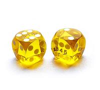 Bescon Professional Precision Dice Round Corner 9/16" (14.3mm) with Random Serial Number, Precision Cut Dice 14.3MM Gem Yellow, 2pcs Set