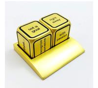 Bescon Promotional Motivational Solid Metallic Dice Set 2pcs Motivational Desktop Metal Dice Set One Inch D6 Matt Golden Finish